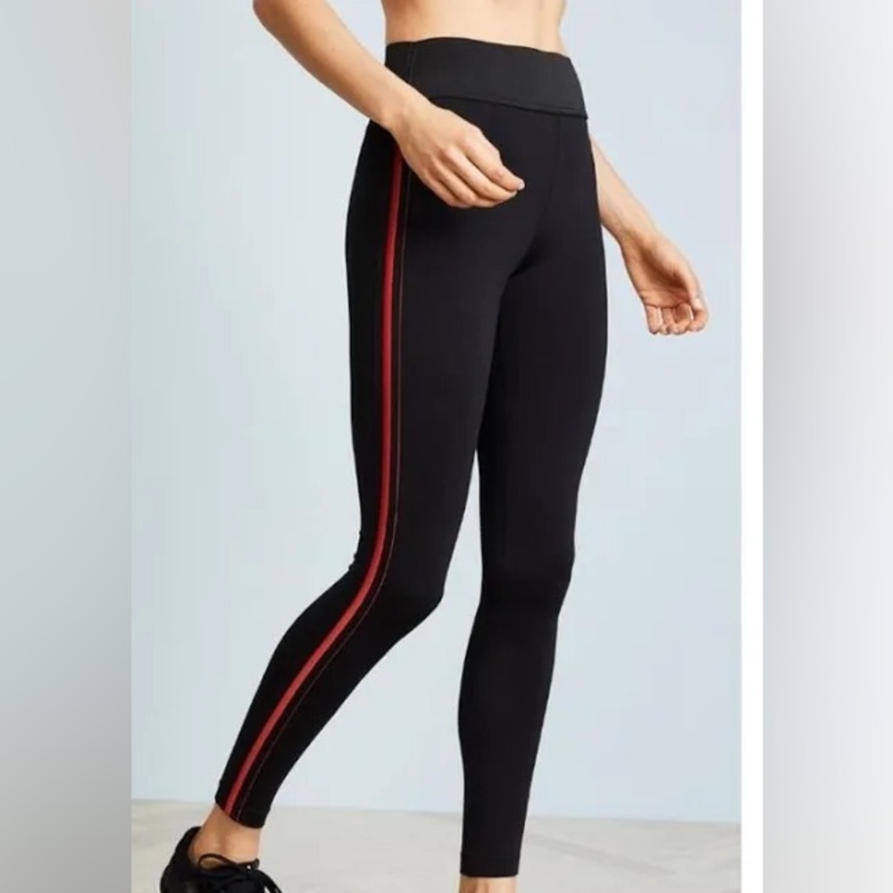 Koral Athletic Leggings High Rise XS Side Stripe Black Red
